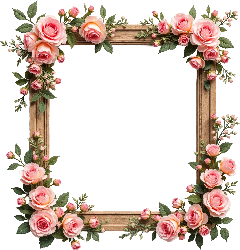 Floral Frame with Roses